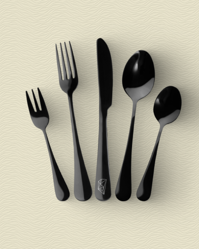 Besteckset Schwarz